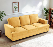 Load image into Gallery viewer, Modern Sofa, Comfortable 3 Seater Couch With Deep Seating, Loose Back Cushions, Wide Arms
