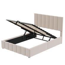 Load image into Gallery viewer, Elegant Upholstered Platform Bed With Hydraulic Storage System
