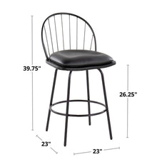 Load image into Gallery viewer, Riley - Claire Farmhouse Fixed Height Counter Stool With Swivel With Round Footrest (Set of 2)
