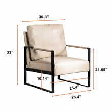 Load image into Gallery viewer, Accent Chair With Durable Square Frame, Armchair For Living Room - Brown
