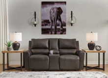 Load image into Gallery viewer, Boxmere - Dbl Power Reclining Loveseat with Console - Storm
