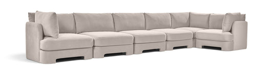 Hammond - Velvet Performance Fabric Upholstered 6 Piece L-Shaped Sectional - Ego Home Furniture