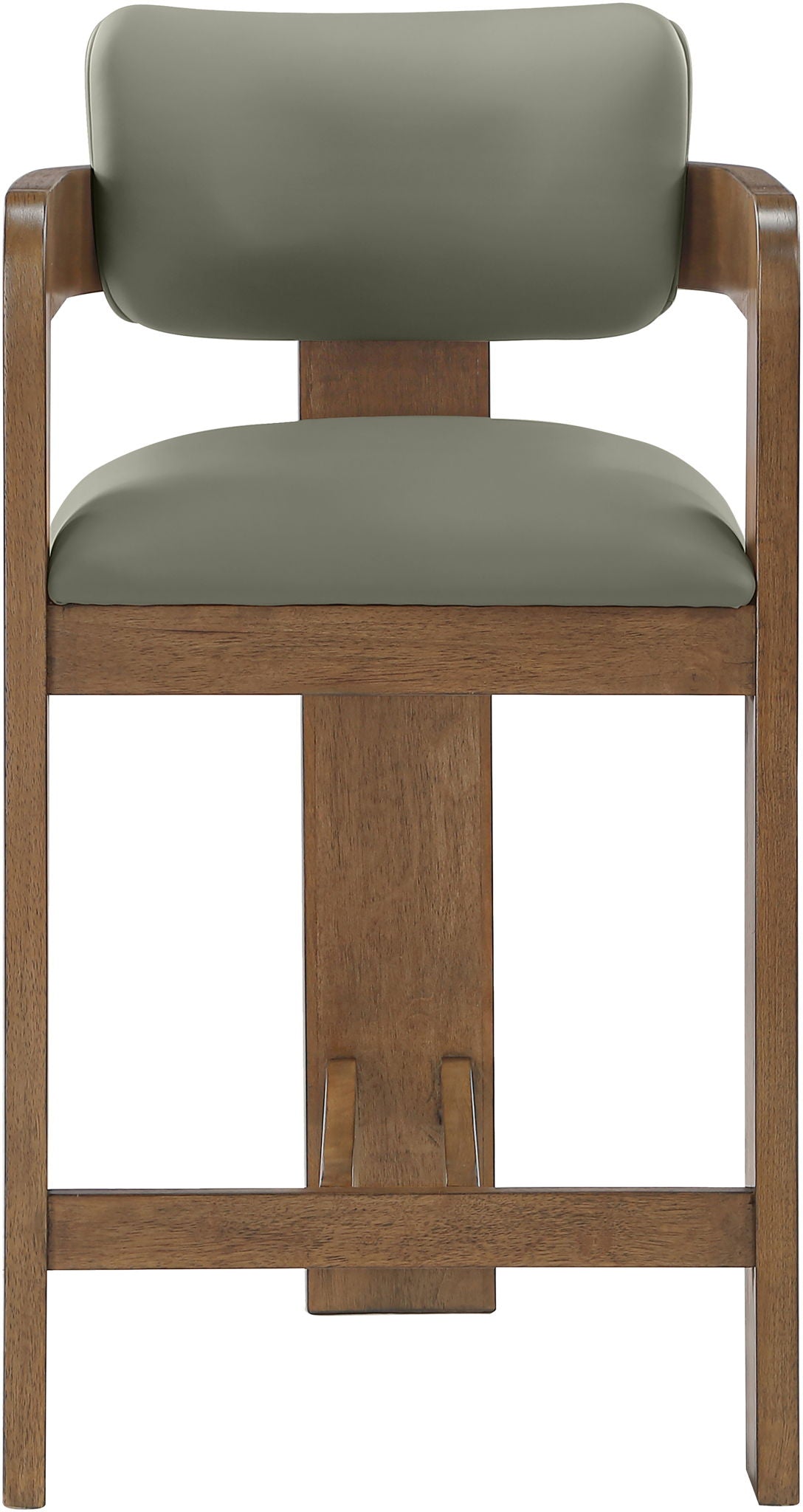 Sacha - Vegan Leather Upholstered Counter Stool With Brown Base