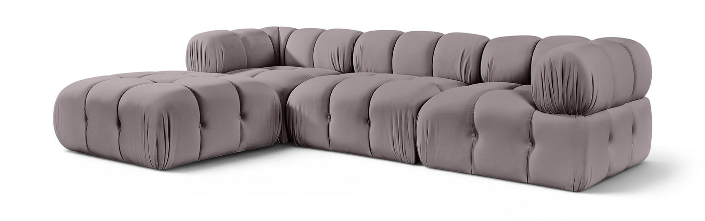 Orin - Velvet 4 Piece Modular Sectional With Chaise