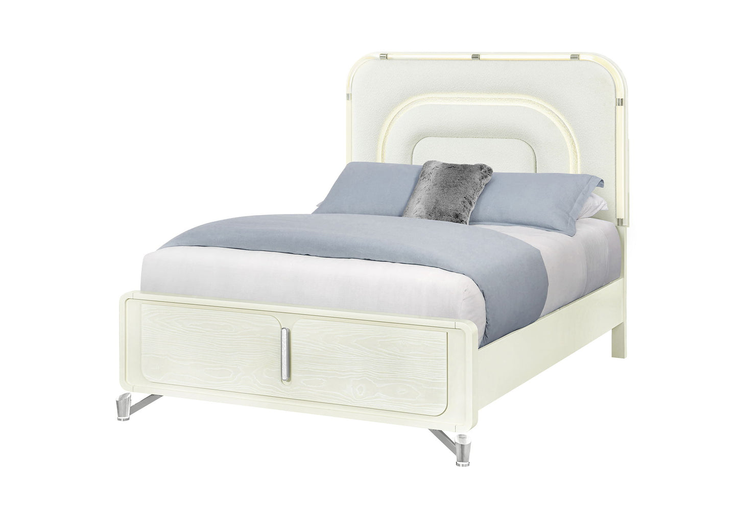 Lyra - Queen Bed Headboard With LED - Beige