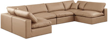 Load image into Gallery viewer, Comfy - 6 Piece Faux Leather Modular Armless Sectional - Tan

