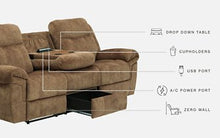 Load image into Gallery viewer, Huddle-Up Reclining Sofa with Drop Down Table
