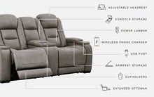 Load image into Gallery viewer, The Man-Den Power Reclining Loveseat with Console
