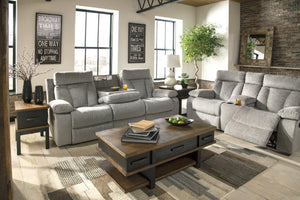Mitchiner Reclining Sofa with Drop Down Table - Ego Home Furniture