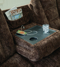 Load image into Gallery viewer, Soundwave Reclining Sofa with Drop Down Table
