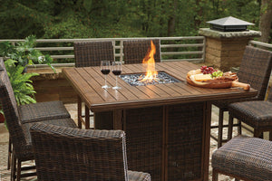 Paradise Trail Outdoor Counter Height Dining Table with 4 Barstools - Ego Home Furniture