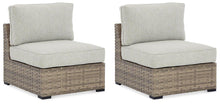 Load image into Gallery viewer, Calworth Outdoor Armless Chair with Cushion (Set of 2) image
