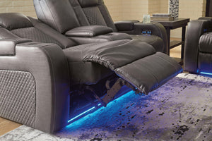 Fyne-Dyme Power Reclining Loveseat with Console - Ego Home Furniture