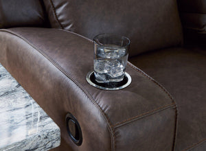 Lavenhorne Reclining Sofa with Drop Down Table - Ego Home Furniture