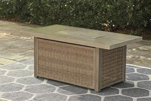 Beachcroft Beachcroft Fire Pit Table with Four Nuvella Swivel Lounge Chairs