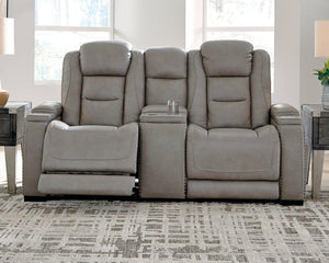 The Man-Den Power Reclining Loveseat with Console - Ego Home Furniture