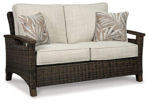 Paradise Trail Outdoor Loveseat, Lounge Chairs and Fire Pit Table - Ego Home Furniture