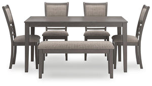 Wrenning Dining Table and 4 Chairs and Bench (Set of 6)