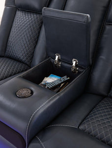 Fyne-Dyme Power Reclining Loveseat with Console - Ego Home Furniture