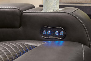 Fyne-Dyme Power Reclining Loveseat with Console - Ego Home Furniture