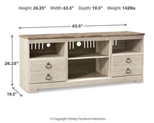 Load image into Gallery viewer, Willowton 4-Piece Entertainment Center with Electric Fireplace - Ego Home Furniture
