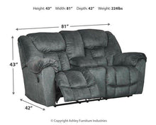 Load image into Gallery viewer, Capehorn Reclining Loveseat with Console
