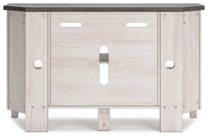 Dorrinson Corner TV Stand with Electric Fireplace - Ego Home Furniture