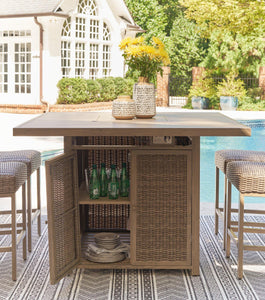 Walton Bridge Outdoor Bar Table with Fire Pit - Ego Home Furniture