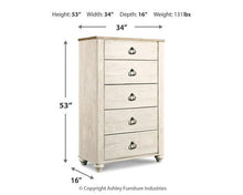 Load image into Gallery viewer, Willowton Chest of Drawers
