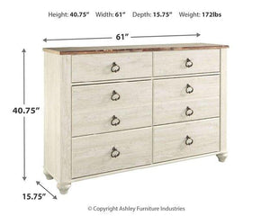 Willowton Dresser and Mirror - Ego Home Furniture