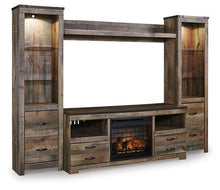 Load image into Gallery viewer, Trinell 4-Piece Entertainment Center with Electric Fireplace
