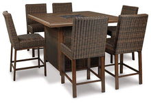 Load image into Gallery viewer, Paradise Trail Outdoor Counter Height Dining Table with 4 Barstools
