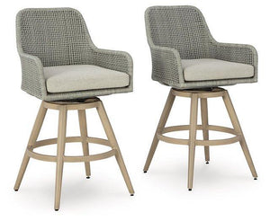 Seton Creek Outdoor Bar Height Barstool with Cushion (Set of 2) - Ego Home Furniture