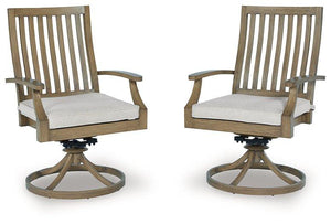 Rainier Ranch Outdoor Swivel Chair with Cushion (Set of 2) - Ego Home Furniture