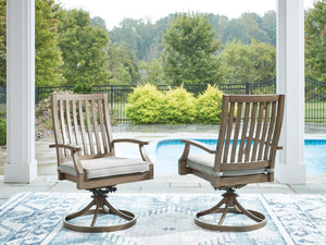 Rainier Ranch Outdoor Swivel Chair with Cushion (Set of 2) - Ego Home Furniture