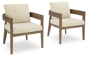 Serene Bay Outdoor Dining Arm Chair with Cushion (Set of 2)