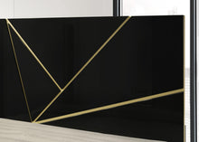 Load image into Gallery viewer, Black/Gold Line Queen Bed
