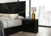 Load image into Gallery viewer, Black/Gold Line Queen Bed
