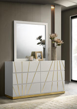 Load image into Gallery viewer, White/Gold Line Dresser
