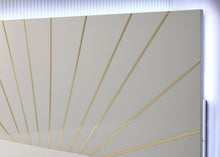 Load image into Gallery viewer, White/Gold Line Led Queen Bed
