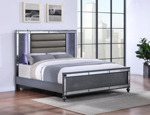 Load image into Gallery viewer, B223 Charcoal Gloss Bed With Led Light
