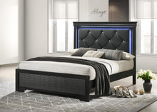 Load image into Gallery viewer, B395 Black Led Bed Frame
