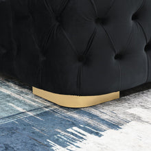 Load image into Gallery viewer, B540 Black Velvet Bed With Fireplace-Tv Mount-Bluetooth Speaker-Usb
