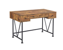 Load image into Gallery viewer, Analiese 3-drawer Writing Desk Antique Nutmeg and Black - Ego Home Furniture
