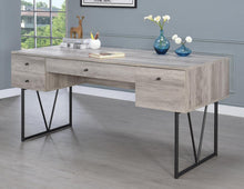 Load image into Gallery viewer, Analiese 4-drawer Writing Desk Grey Driftwood - Ego Home Furniture
