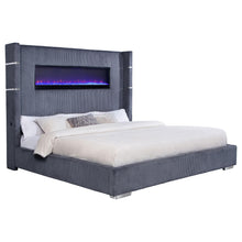 Load image into Gallery viewer, Tisdall Wingback Bed with Flame Visualizer
