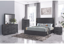 Load image into Gallery viewer, Cypress Dark Grey Bed-Dresser-Mirror And Nightstand
