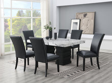 Load image into Gallery viewer, Dining Table &amp; 6 Black Leather Chairs
