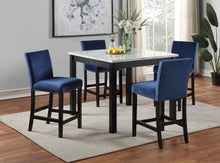 Load image into Gallery viewer, D205 White Marble Dining Table With 4 Velvet Chairs
