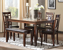 Load image into Gallery viewer, Bennox Dining Table and Chairs with Bench (Set of 6)
